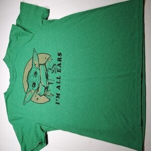 Star Wars Graphic T-Shirt Size  Medium / Baby Yoda I'm All Ears Green